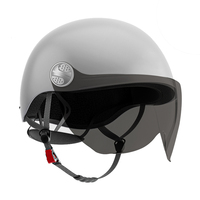 BYB/RNG marron miroir court BY-388 ABS adulte été vintage moto visage ouvert sécurité mode casque demi-visage casque