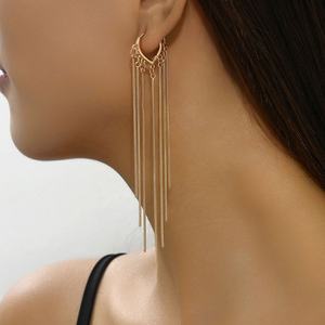 Pendientes Largos de Cadena Delgada Chapados en Oro de Alta Gama para Mujer, Estilo Japonés y Coreano, con Borla y Perla como Piedra Principal, para Fiesta, 2024 - Product Image 3