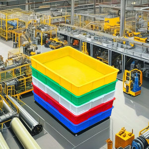 Endüstriyel taşınabilir plastik sandık enjeksiyon kalıplı ev ofis ve depo depolama için istiflenebilir kutu yedek parça ile geri dönüştürülebilir - Product Image 2