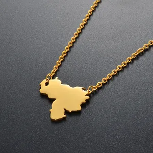 Collar con colgante con mapa de Ghana para mujer y niña, joyería de acero inoxidable, mapas de la película de Brasil, G201221