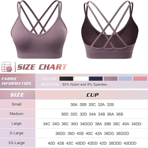 Reggiseno sportivo da donna FH, nuovo modello estivo con spalline sottili, sexy, imbottito, con schiena incrociata e aperta, per palestra, fitness, allenamento, morbido effetto seconda pelle - Product Image 6
