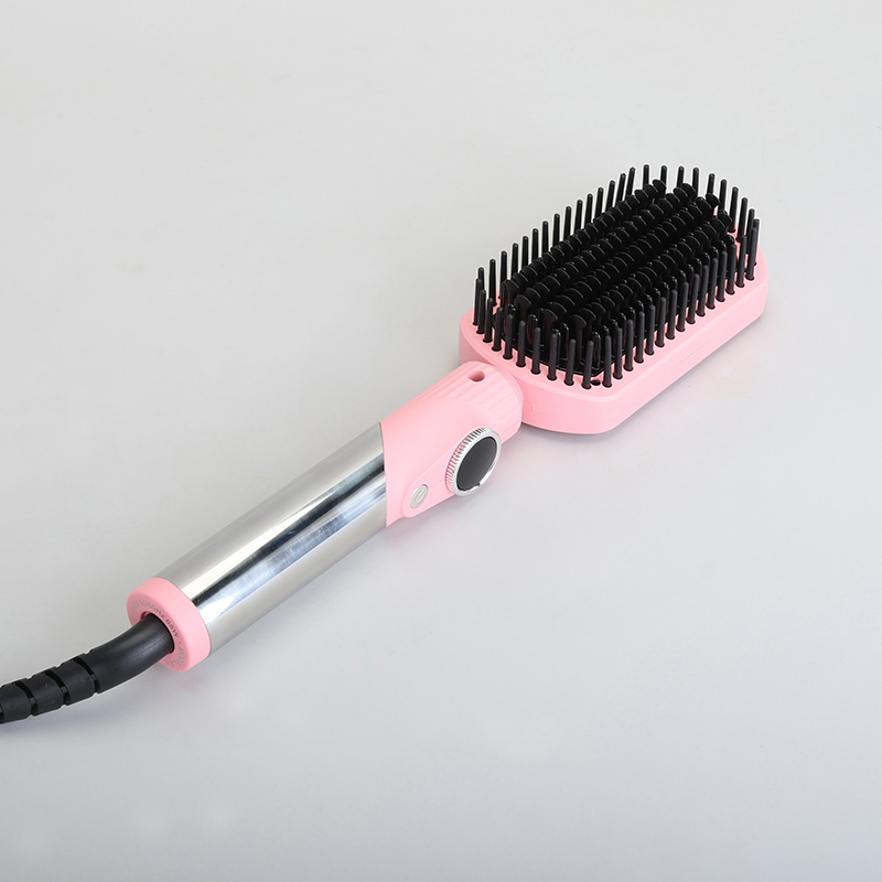 Escova Alisadora de Cabelo ENZO EN-4002 Fashion Pink Profissional