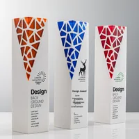 Free Design Creative Rubik's Cube Glass Crystal Trophy for Annual Meeting Awards Commemorating Outstanding Employees