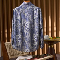 Kemeja Pria Linen Murni OEM Lengan Panjang, Warna Tahan Luntur, Anti-Pilling, Gaya Kasual Musim Panas, Grosir, Kualitas Tinggi