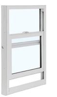 Fenêtres à double battant en PVC blanc avec cadre en vinyle, vitrage Low-E, fenêtre coulissante verticale avec moustiquaire