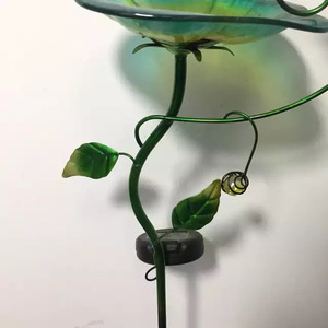 Solar Garden <b>Bird</b> <b>Feeder</b> With Dragonfly Design Metal Stake Outdoor Lighting Water Resistant LED Light Rechargeable - Product Image 3