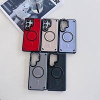 Housse de protection magnétique invisible d'armure d'or de luxe transfrontalière pour Samsung S25Ultra S24Plus pour Amazon A56