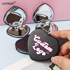 Bán Buôn Chuyên Nghiệp PU Hình Trái Tim Đôi Bên Trang Điểm Gương Có Thể Gập Lại Túi Du Lịch Mỹ Phẩm Gương Với Nhãn Hiệu Riêng - Product Image 6