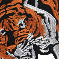 Fabrication chinoise gros tigres dominateurs broder patchs gros animaux personnalisés fer sur broderie Patch tigre pour tissu