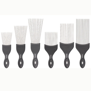 Nouveau design de peigne à cheveux pour barbier, peigne <span class=keywords><strong>afro</strong></span> en métal à dents larges, peigne à fourche, peigne à queue de rat pour la coiffure - Product Image 1