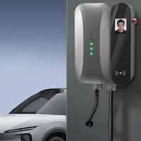 Nouvelle borne de recharge murale 7 kW pour véhicules électriques avec reconnaissance faciale et double authentification par carte RFID, station de charge intelligente à charge lente pour parking