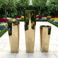 Vase de sol moderne de luxe en or, grand, pour la maison, le jardin, décoration extérieure, pots à fleurs décoratifs, élégants, durables, en acier inoxydable
