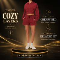 Ensemble de sweats à capuche roses à épaules dénudées, coupe ample décontractée, style sport, avec fermeture éclair, coupe courte, épais et chaud, pour l'automne, mignons