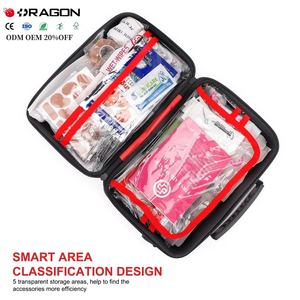Mini botiquín de primeros auxilios EVA personalizado de fábrica, estuche médico de emergencia impermeable de viaje para <span class=keywords><strong>enfermera</strong></span> con bolsillo de malla, cuero PU rojo - Product Image 5