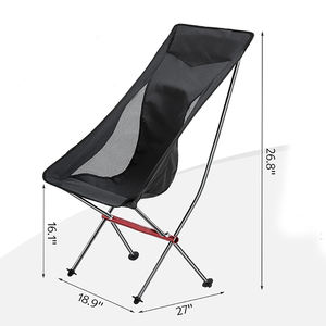 Taburete de playa Strudy duradero, silla de pesca, silla plegable para acampar, ligera, con respaldo alto, portátil, compacta, para exteriores - Product Image 3