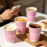 Gobelet à café en papier kraft 10 oz, double paroi, personnalisé, durable, pour restaurants, événements, traiteurs, boissons, jetable