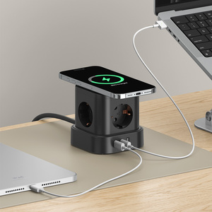 Cube điện EU tiêu chuẩn bộ chuyển đổi tháp 5 AC cửa hàng 4 <span class=keywords><strong>USB</strong></span> Bộ sạc mở rộng ổ cắm 4 <span class=keywords><strong>USB</strong></span> đầu ra với bộ sạc không dây - Product Image 3