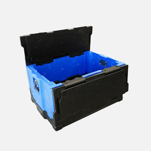 EU hậu cần có thể gập lại thùng nhựa màu xám hộp đóng mở và gấp container để lưu trữ và di chuyển - Product Image 1