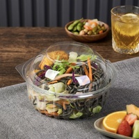 Fabrieksgroothandel 8oz plastic PET salade-to-go doos ronde vorm saladekom transparante clamshell fruit salade verpakkingen