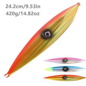 Leurre de pêche vertical pour eaux profondes 24,2 cm 400 g, leurre de pêche en métal lourd, leurre de pêche en plomb, leurre dur pour eau salée, pour thon, amberjack, <span class=keywords><strong>kingfish</strong></span> - Product Image 1
