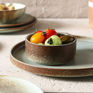 Vintage Kiln Changed Blue Ceramic Dinnerware Sets Serving Dishes Platter Fine Dining Restaurant Porcelain Dinner Plate - Product Image 5