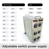 Alimentation électrique réglable haute tension à courant continu unique de 15 kW à 18 kW pour la charge de batteries