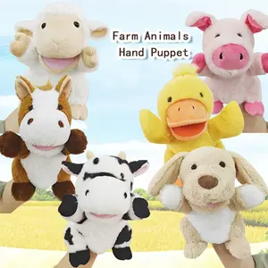 Hot Selling Hand Puppet Portable Educational Pig Horse Duck Cow Family Farm Animals Low MOQ for Children Toddlers Unisex