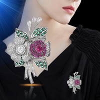 Broche de luxe XILIANGFEIZI en cuivre et zircon, accessoires de corsage et de manteau, vente en gros pour femmes