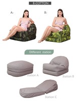 Fauteuil de relaxation modulaire pliable convertible en pouf pour bureau, intérieur, repos, jeux et détente