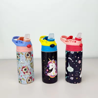 Thermos personnalisé pour enfants, 12 oz, en acier inoxydable, animaux marins, bouteilles d'eau pour l'école, couvercle à fermeture hermétique, bec verseur, bouteilles réutilisables