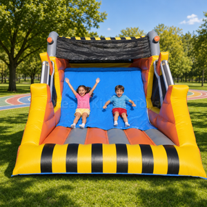 Château Gonflable Escavatrice avec Toboggan, Thème Camion de Chantier, en PVC, pour Enfants, Idéal pour la Location de Fêtes - Product Image 2