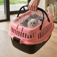 Caisse de transport rigide de luxe pour animaux de compagnie, en plastique durable, avec bouton-pression, écologique et portable, pour petits animaux