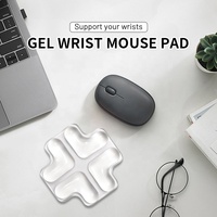 Tapis de souris transparent en gel silicone avec repose-poignet, résistant à l'eau, motif dessin animé sanskrit, 121x121mm, pour le gaming et le bureau à domicile