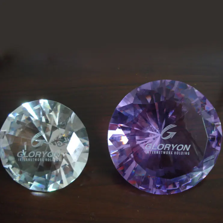 Glass Souvenirs Decorative Crystal Glass Diamond For Wedding Souvenirs