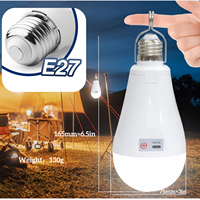 Ampoule LED OTHC IP65 étanche AC E27 avec télécommande 6000K, éclairage d'urgence, résidentiel, extérieur, camping, marché nocturne, 360