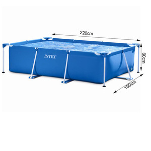 בריכת שחייה עילית מלבנית של INTEX בגודל 2.2 מ'/2.6 מ'/3.0 מ'/4.5 מ' עם מסגרת מתכת - Product Image 1