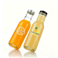 Bouteilles en verre transparentes vides de 12 oz (250 ml) pour sauces, jus, huile d'olive et boissons, avec couvercles hermétiques