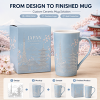 Mug souvenir en porcelaine fine anti-fuite Tokyo Tower du Japon, objet d'art emblématique de la ville, cadeau de voyage personnalisable, souvenir de marque