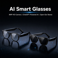 Lunettes Intelligentes IA pour Hommes et Femmes, Traduction IA, Enregistrement Vidéo Sans Fil 800W, Lunettes de Sport Intelligentes Anti-Tremblement W610T