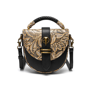 Nuevo bolso bandolera de cuero genuino para mujer, estilo retro con relieve, bolso de mano para teléfono móvil. - Product Image 5