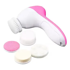 Brosse nettoyante électrique pour le visage 5 en 1 avec têtes de massage rotatives, design sans fil étanche, comprend une tête de bille, une brosse douce - Product Image 4