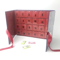 Boîte d'emballage vide et brillante pour biscuits de Noël avec calendrier de l'avent en chocolat 24 noix personnalisée gaufrage écologique en matériaux recyclés