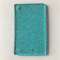 Feuille d'acrylique coulée transparente bleue scintillante de 1/8 po pour découpe laser CO2, breloques animales mignonnes et projets personnalisés