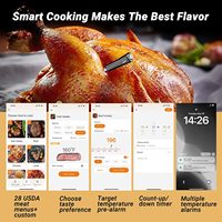 Termómetro Digital Inalámbrico Inteligente SEB con Doble Sonda, Bluetooth y WiFi, Monitoreo Remoto, Accesorios para Parrilla de Barbacoa