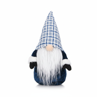 En stock, décorations de Noël, gnome en plaid, peluche rembourrée, bleu marine