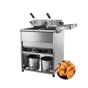 Wholesale 20L+20L commercial double tank electric deep fryer Chips Machine Potato Industrial Oil Fryer