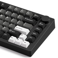Teclado Mecánico de Aluminio de 82 Teclas, Totalmente Ensamblado, Desmontable Rápidamente, con Perilla, para Juegos RGB 5.0, para M1 V5, Negro y Plateado