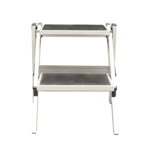 Marchepied pliable double face à 2 marches avec tapis antidérapant en caoutchouc, marchepied portable en aluminium - Product Image 1