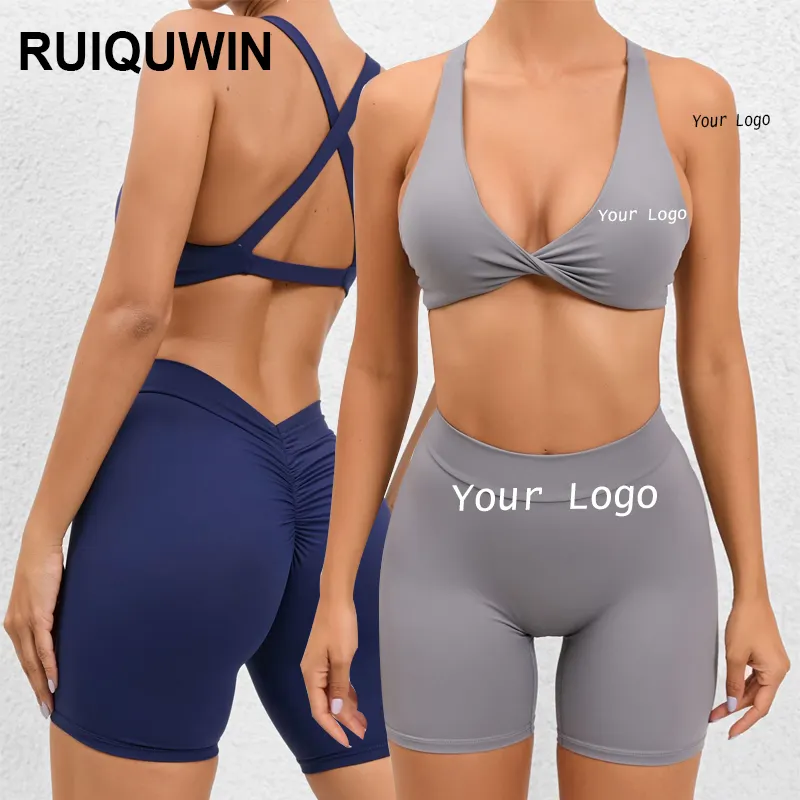 Ruiquwin Custom Gymkleding Sportbeha Hoge Taille Yoga Workout Set Naadloze Leggings Yoga Set Voor Dames Sportkleding