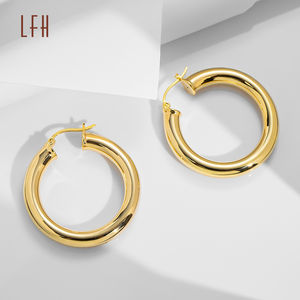 Boucles d'oreilles en or pur 18 carats en gros, boucles d'oreilles rondes à clip en or véritable 18 carats, bijoux en or saoudien, boucles d'oreilles à clip 18 carats - Product Image 3